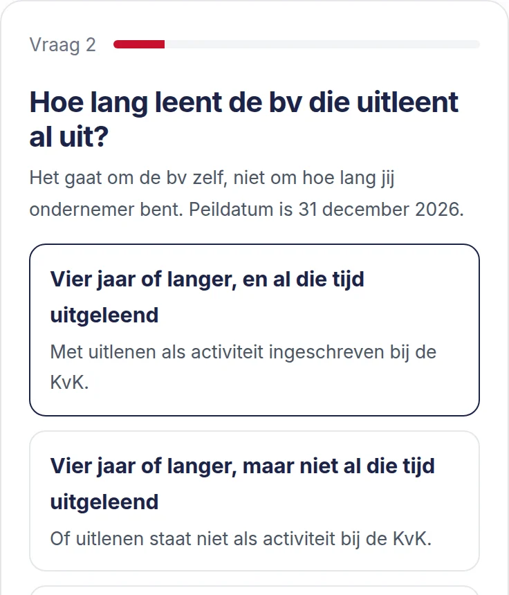Een vraag uit de Wtta-check: hoe lang leent de bv die uitleent al uit?